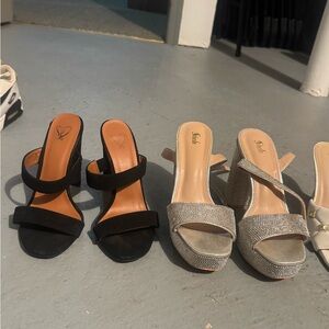 Stylish Black and Silver Women's Heels